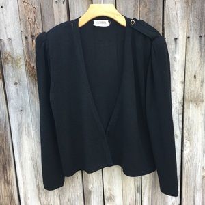 Vintage St. John Santana Knit Open Cardigan Black